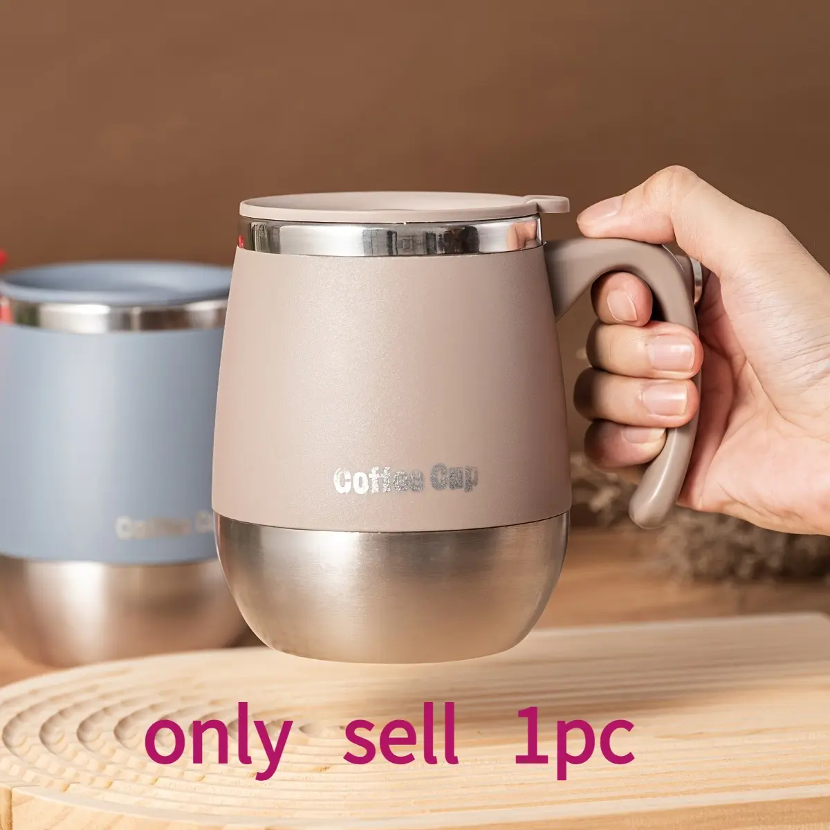 1pc 16.91oz Insulated Stainless Steel Coffee Mug with Lid, Double-Wall Vacuum Thermal Cup for Hot and Cold Drinks, Ideal for Home, Outdoor, Camping, Birthday, Holiday, Thanksgiving, Christmas Gift, Double Wall Tumbler