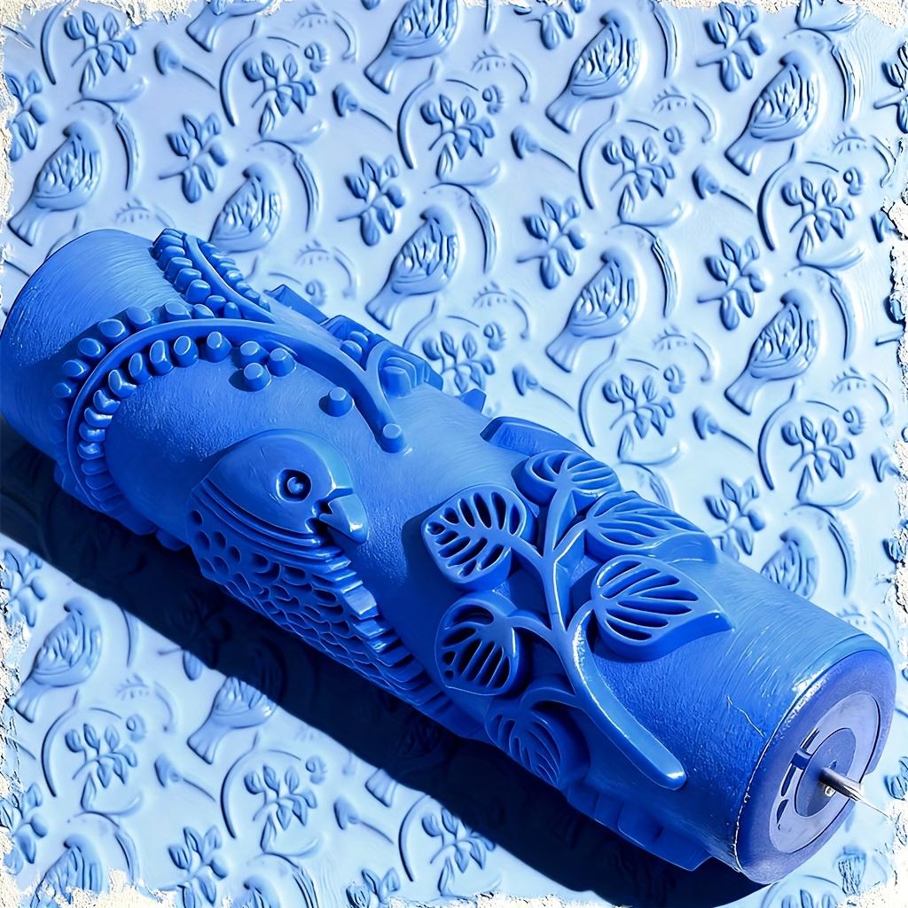 A 175mm patterned textured rubber drum for walls, furniture and ceilings in navy blue, perfect for Thanksgiving and New Year gifts, ideal for polishing and sanding