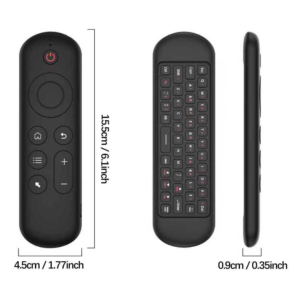 Mini Bluetooth Wireless Keyboard Remote,2.4G, 6-Axis Gyroscope, with Backlit, USB Charging for Smart TVs Stick 4k, Android TV Box, TV Stick Streaming Player, PC,Projector,Air Mouse Mini Wireless Keyboard