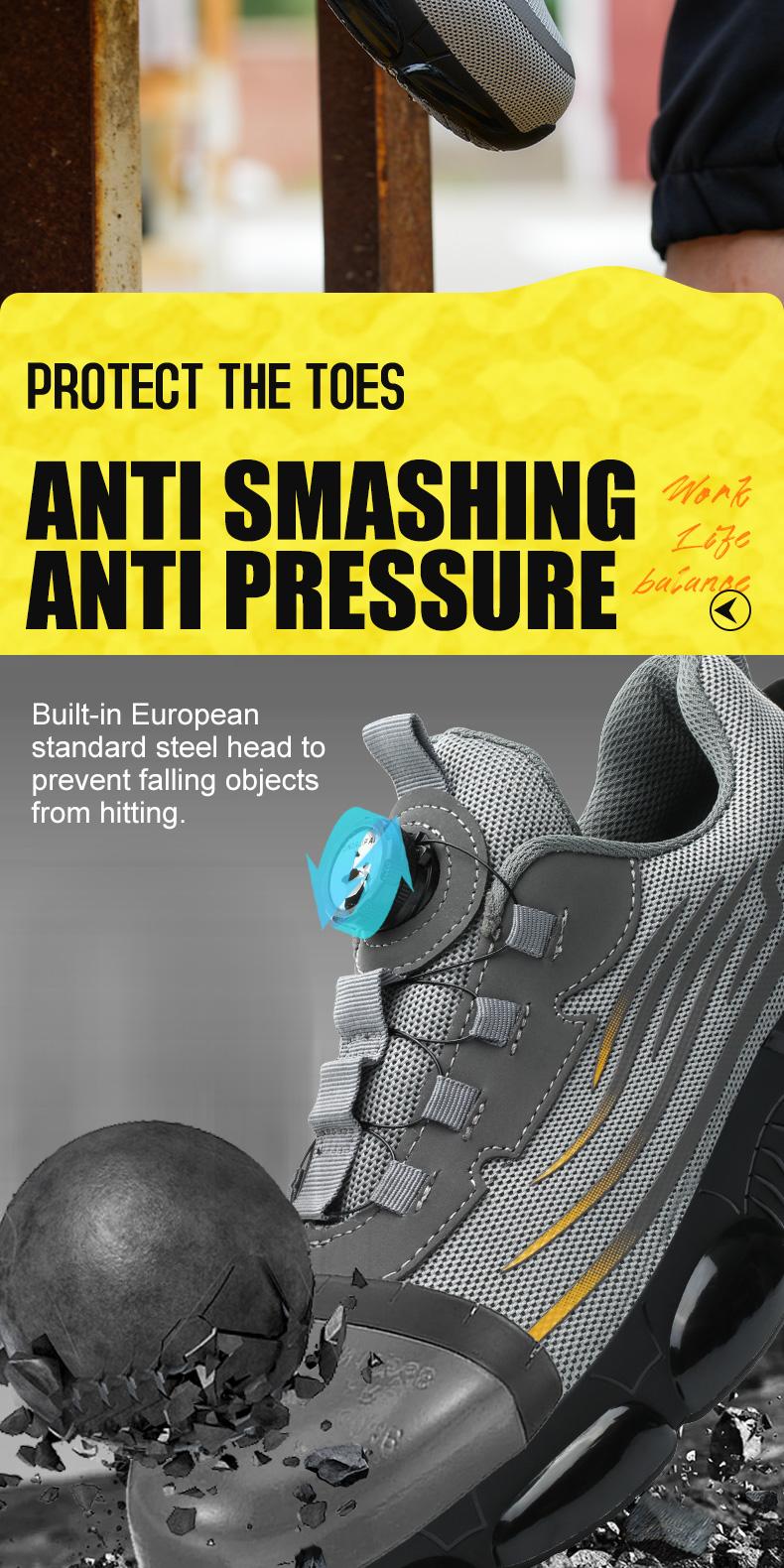 QINGRUIPAI Men's Steel Toe Work Shoes - Breathable Mesh Shoes, Slip-Resistant EVA Sole, Durable Elastic Closure, Striped Design, All-Season Fit, Ou Safety Boots tdoorfun Fathersdaygift steel toe shoes men zapatos para trabajo, QINGRUIPAI Men's Steel Toe Work Shoes - Breathable Mesh Shoes, Slip-Resistant EVA Sole, Durable Elastic Closure, Striped Design, All-Season Fit, Ou Safety Boots tdoorfun Fathersdaygift steel toe shoes men zapatos para trabajo,