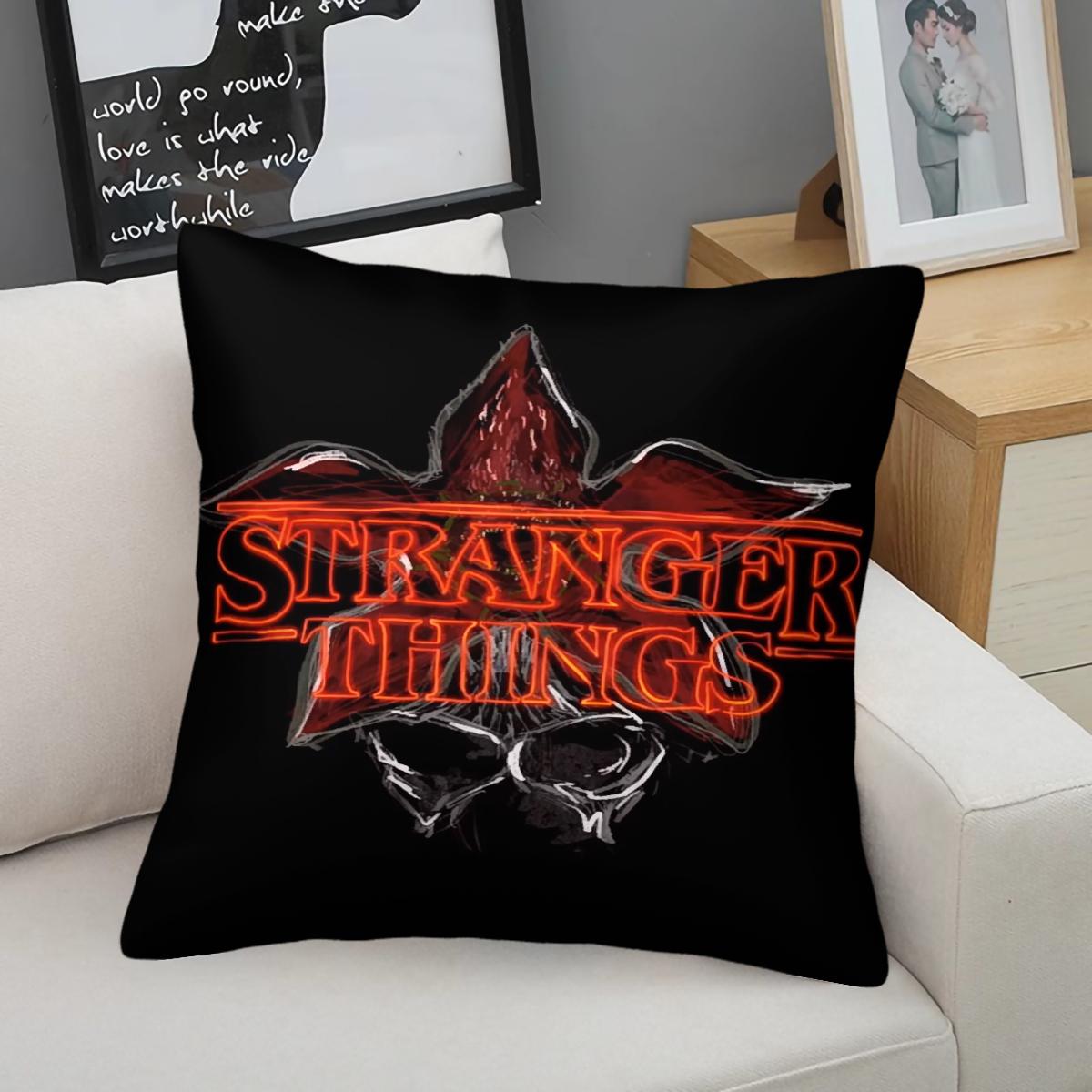 Stranger Things Pattern Throw Pillow, Soft And Comfortable Printed Design, Unique Print, Suitable For Living Room Sofa, Bedroom Headboard Pillow, And Office Nap
