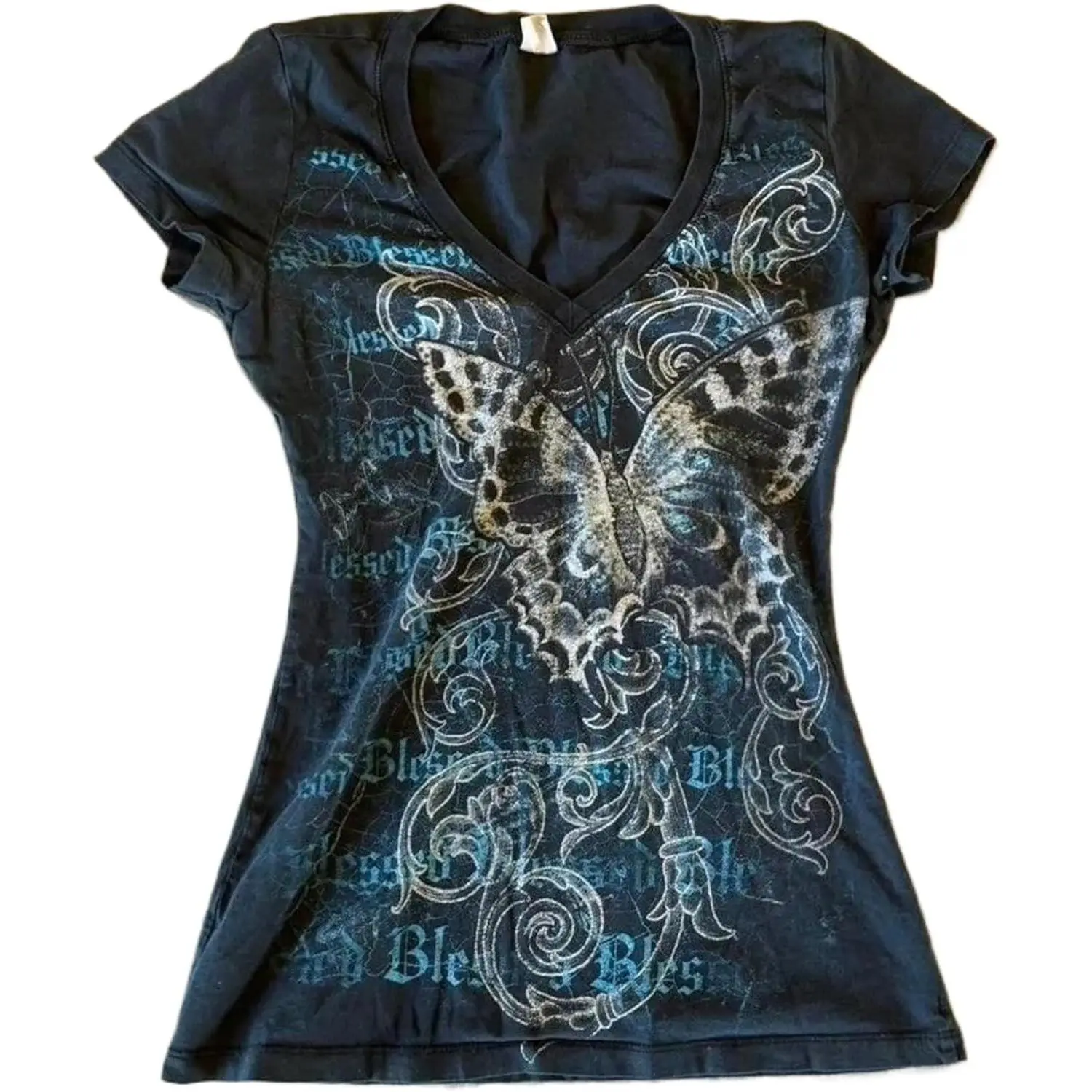 Vintage Graphic Tee Grunge Emo Y2k 2000s Goth Top Short Sleeve Streetwear for Teen Girls Women Mcbling StyleGift