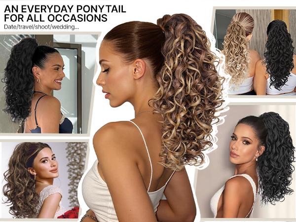 ORSUNCER Ponytail Extension 18 Inch Claw Clip Ponytail Extension Soft Curly Clip on Ponytails for Women Hair Extensions Natural Synthetic Layered Ponytails Easy To Go for Summer Looking ORSUNCER Ponytail Extension 18 Inch Claw Clip Ponytail Extension Soft Curly Clip on Ponytails for Women Hair Extensions Natural Synthetic Layered Ponytails Easy To Go for Summer Looking