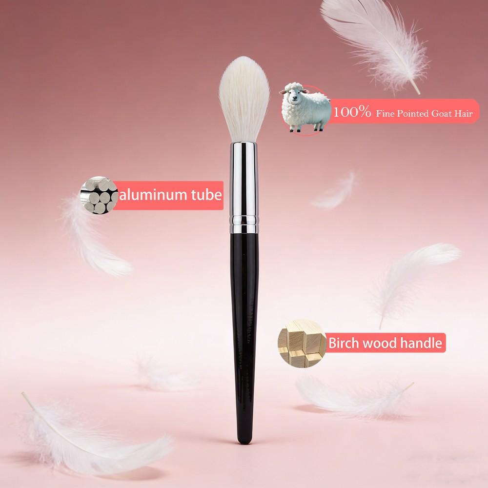 Flame Highlighter Brusher, Powder Blush Highlight Contour Sculpting Makeup Tool, 100% Goat Hair Tapered Makeup Brush, 1pcs