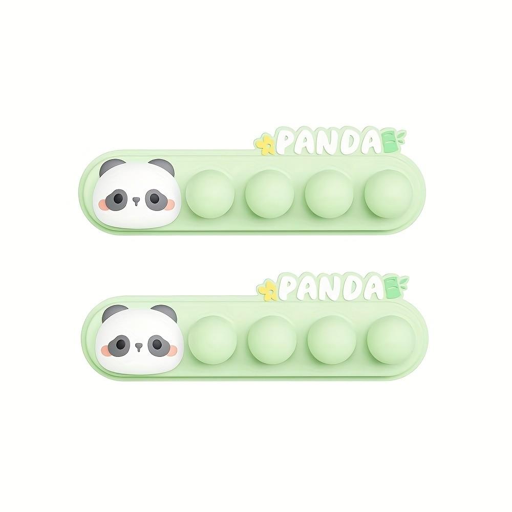 Panda Pattern Cable Organizer Set, Non-Tracking Desktop Wire Management, No Drilling Cord Fixator, Data Line Wrap Station, Bedroom Living Room Desk