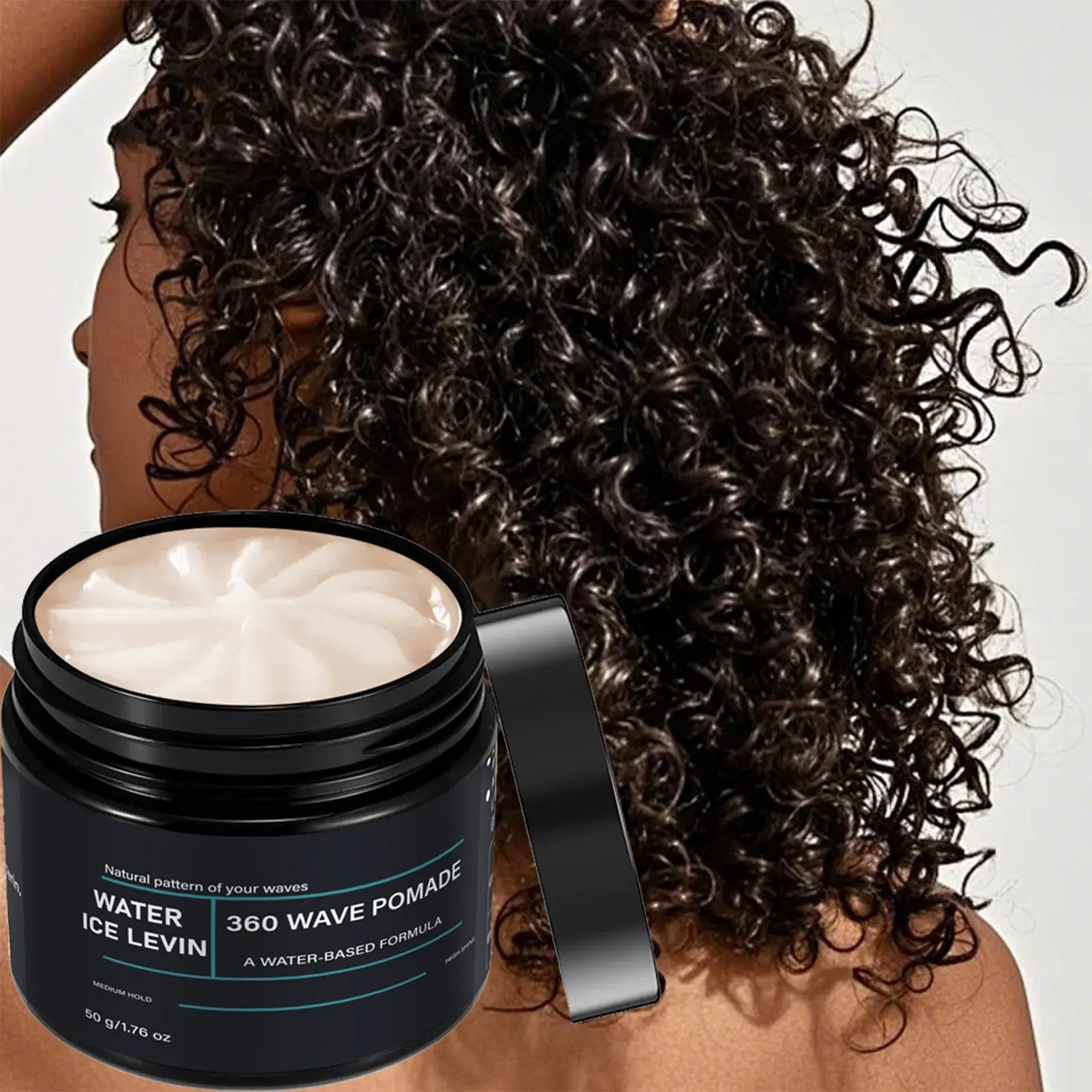 Water Ice Levin 360 Wave Hair Gel, Natural Texture, Water-Based Non-Greasy, Collagen + Botanicals, Multi-Repair, Styling & Shaping