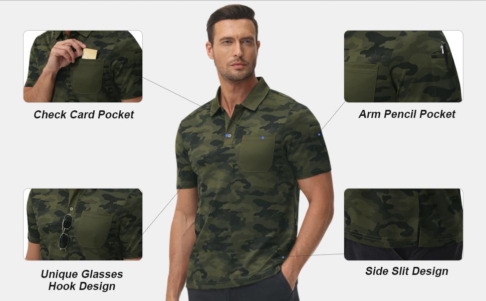 Men's camouflage golf shirt Men's Fashion Short Sleeve Polo Shirt Men's camouflage golf shirt Men's Fashion Short Sleeve Polo Shirt