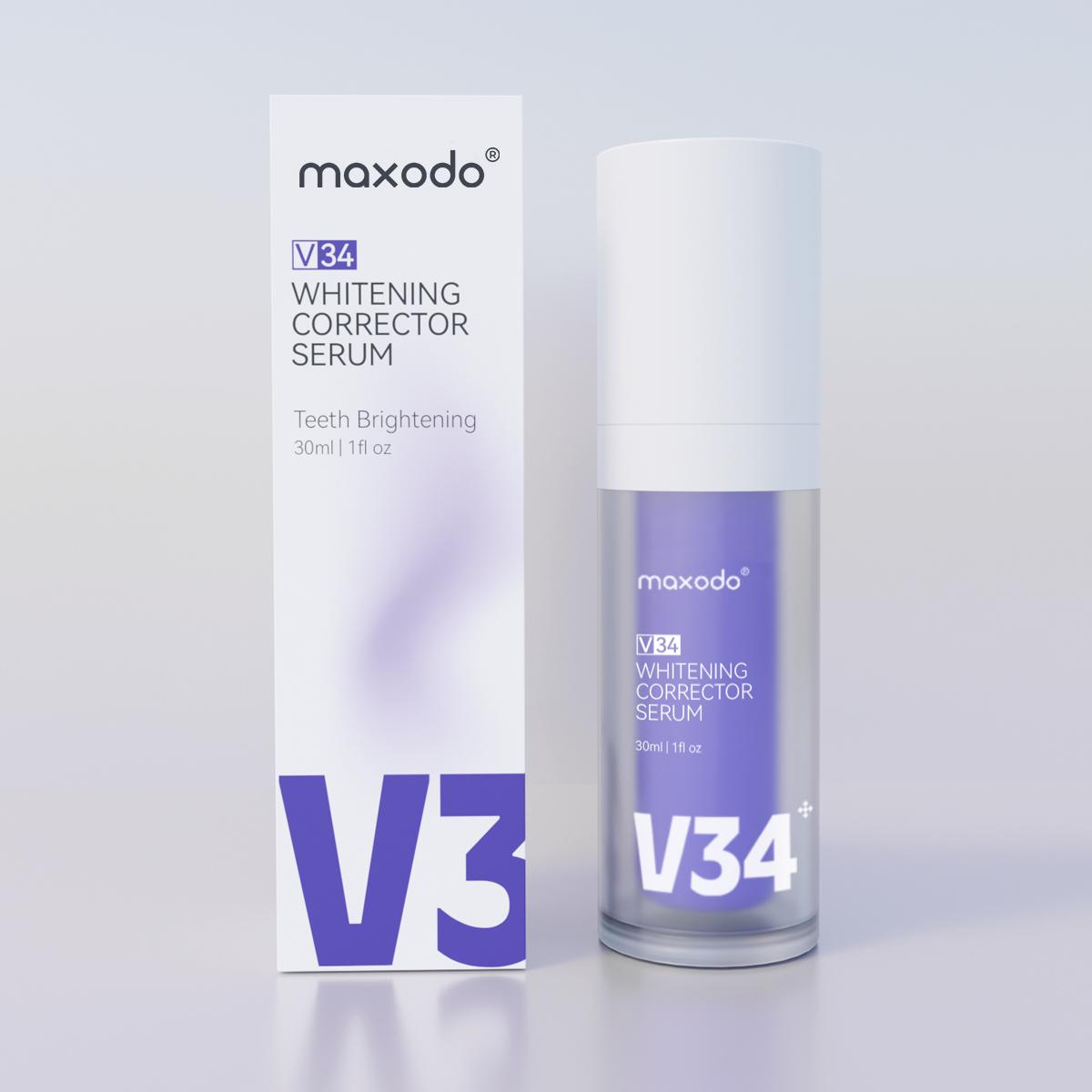 Maxodo V34 Purple Toothpaste for Teeth Whitening in 7 Days - Targets Yellow Stains, Sensitive Teeth, Enamel Safe, Fresh Breath Oral Care Serum, Gentle Gum Health, 30ml Correction Maxodo V34 Purple Toothpaste for Teeth Whitening in 7 Days - Targets Yellow Stains, Sensitive Teeth, Enamel Safe, Fresh Breath Oral Care Serum, Gentle Gum Health, 30ml Correction