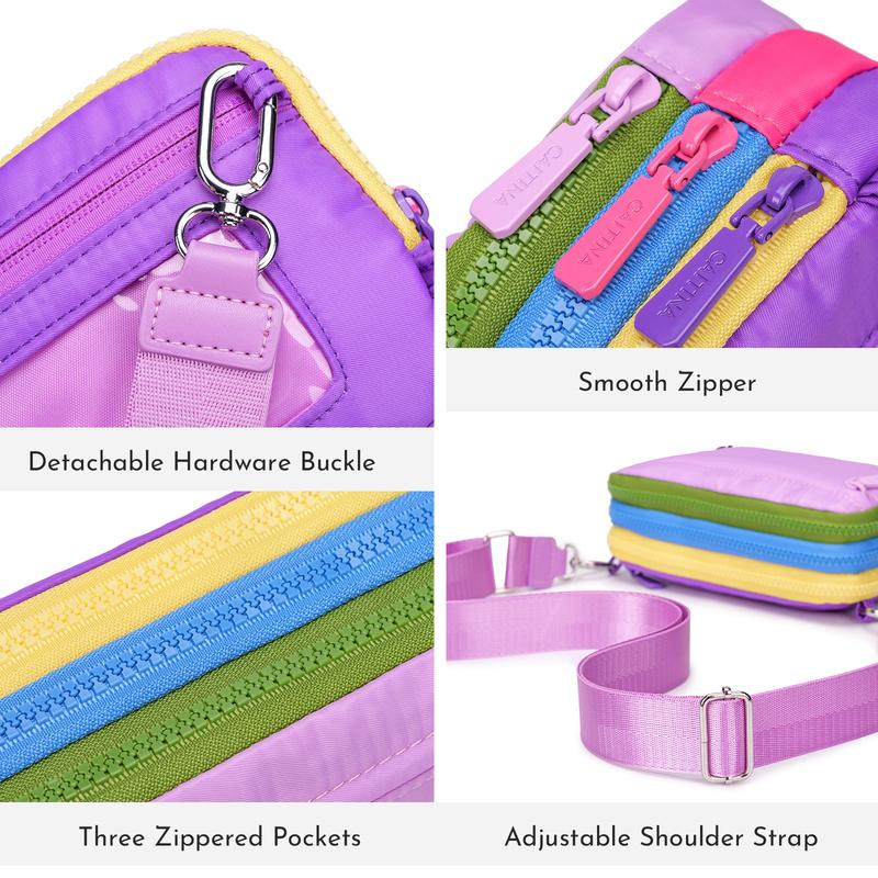 CN6051 Three-Layer Contrast Color Multifunctional ChestBag Polyester Material Waterproof Waist Bag lightweight commuter HandbagTikTokShopHolidayHau