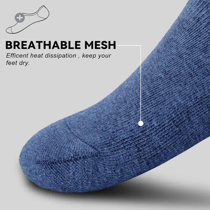10 Pair Men'S Summer No-Show Socks, Lightweight & Breathable Cotton Blend - Moisture-Wicking, Stay-Up Fit With Non-Slip Grip Solid Color Minimalist No Show Socks