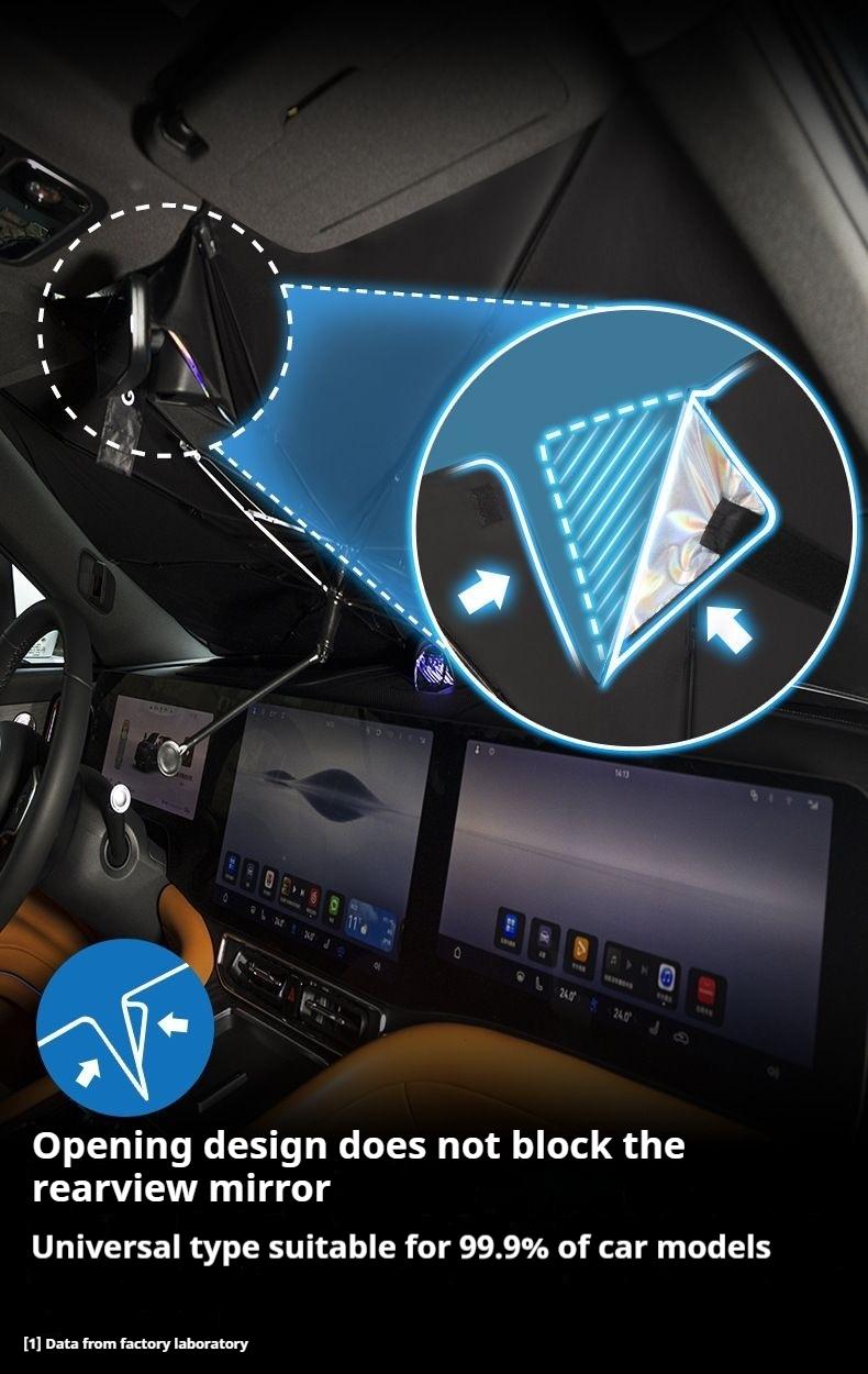 JOYTUTUS Foldable Car Sunshade Umbrella with UV Blocking - Protects from Sun Rays & Heat Damage - Keeps Vehicle Cool - Versatile for Various Car Models