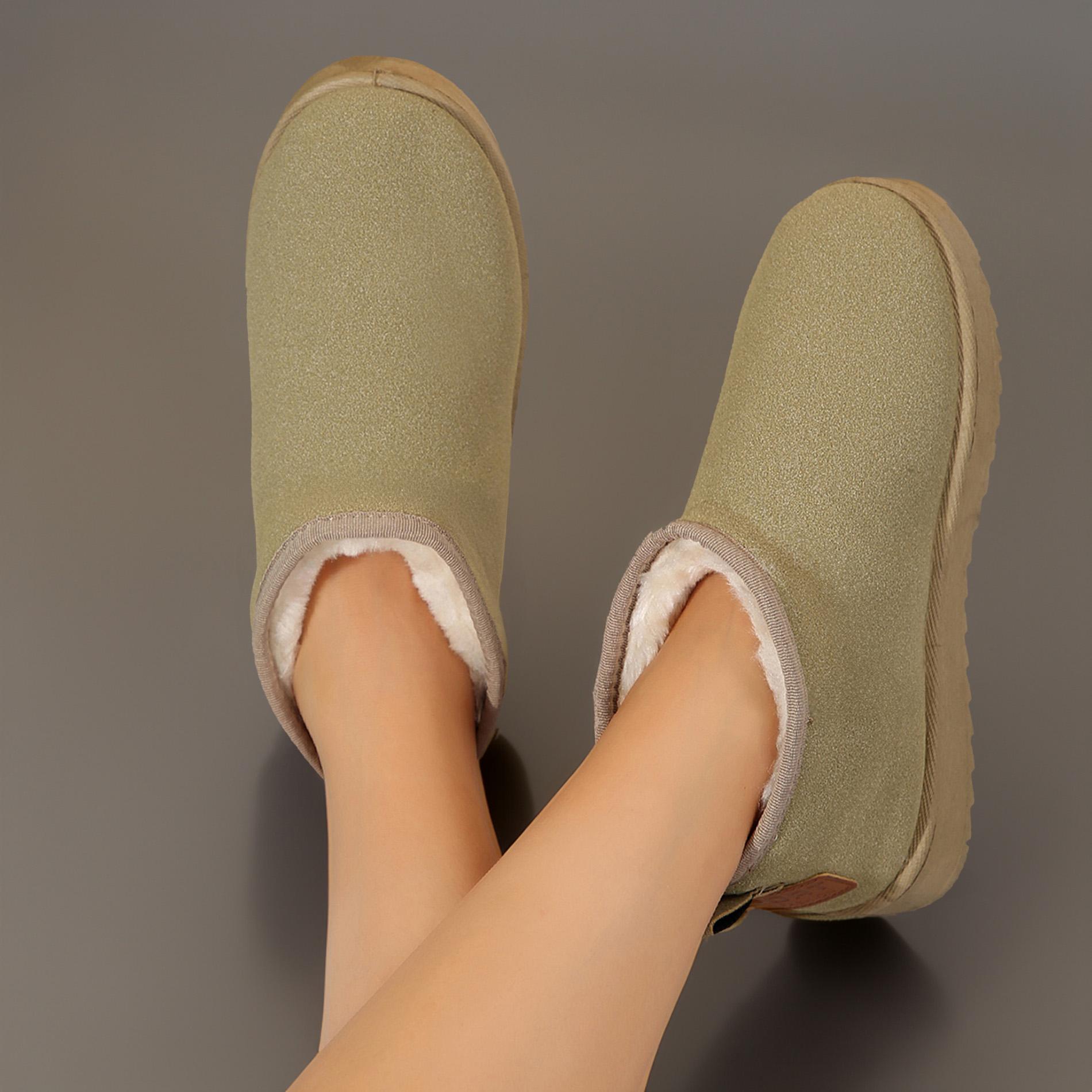 Women's Platform Snow Boots for Women Winter Suede Ankle Mini Boots with Lined Springfresh