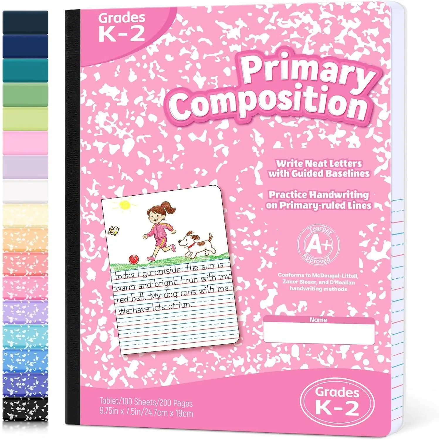 Primary Composition Notebook K-2, Primary Journal Draw and Write | Half Page Composition Notebook, Primary Ruled Paper Grades K-2 and , 200 Pages/100 Sheets, 9.75 x 7.5 in ,