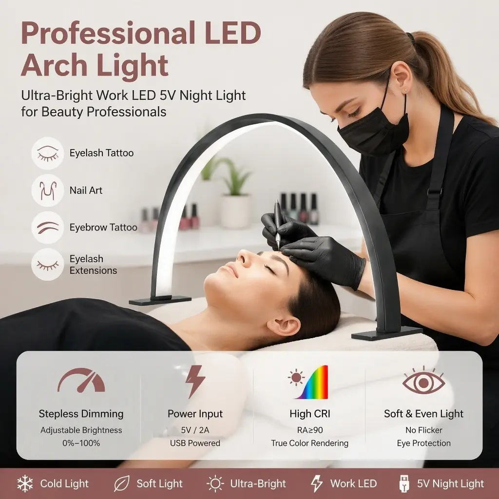 Eyelash tattoo, beauty, nail art, eyebrow tattoo, eyelash extensions, cold light, soft light, ultra-bright work LED 5V night light