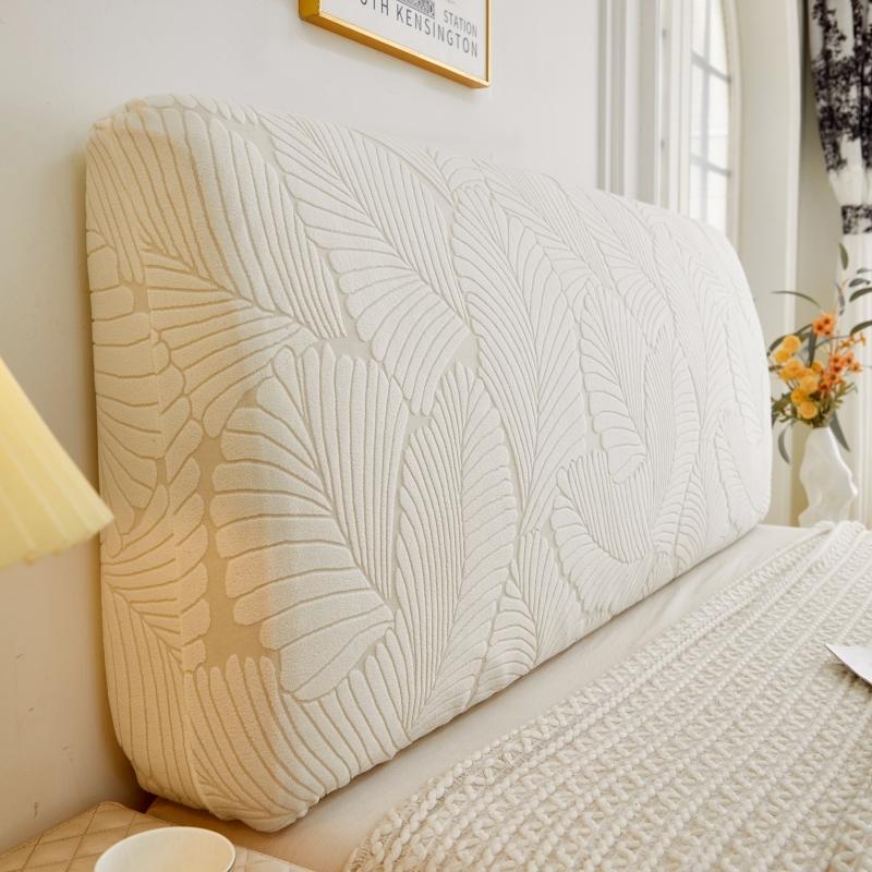 1pc Modern Minimalist Large Leaf Pattern Headboard Cover, All-Around Dustproof & Stain-Resistant, Soft Washable Universal Headboard Protector