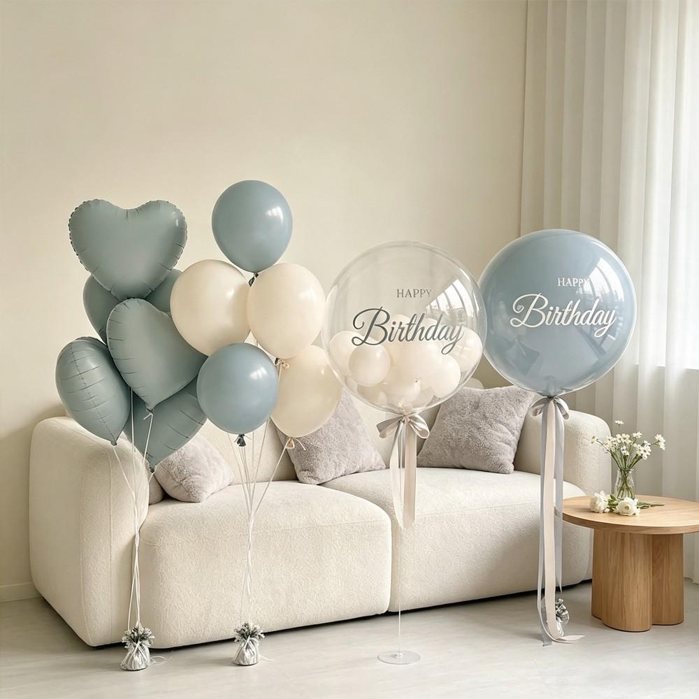 Blue Latex Balloon Set, Bubble Ball Kit with Small Balls, Perfect for Birthday Parties, Anniversary, Baby Shower, Gender Reveal, Balloon Decorations