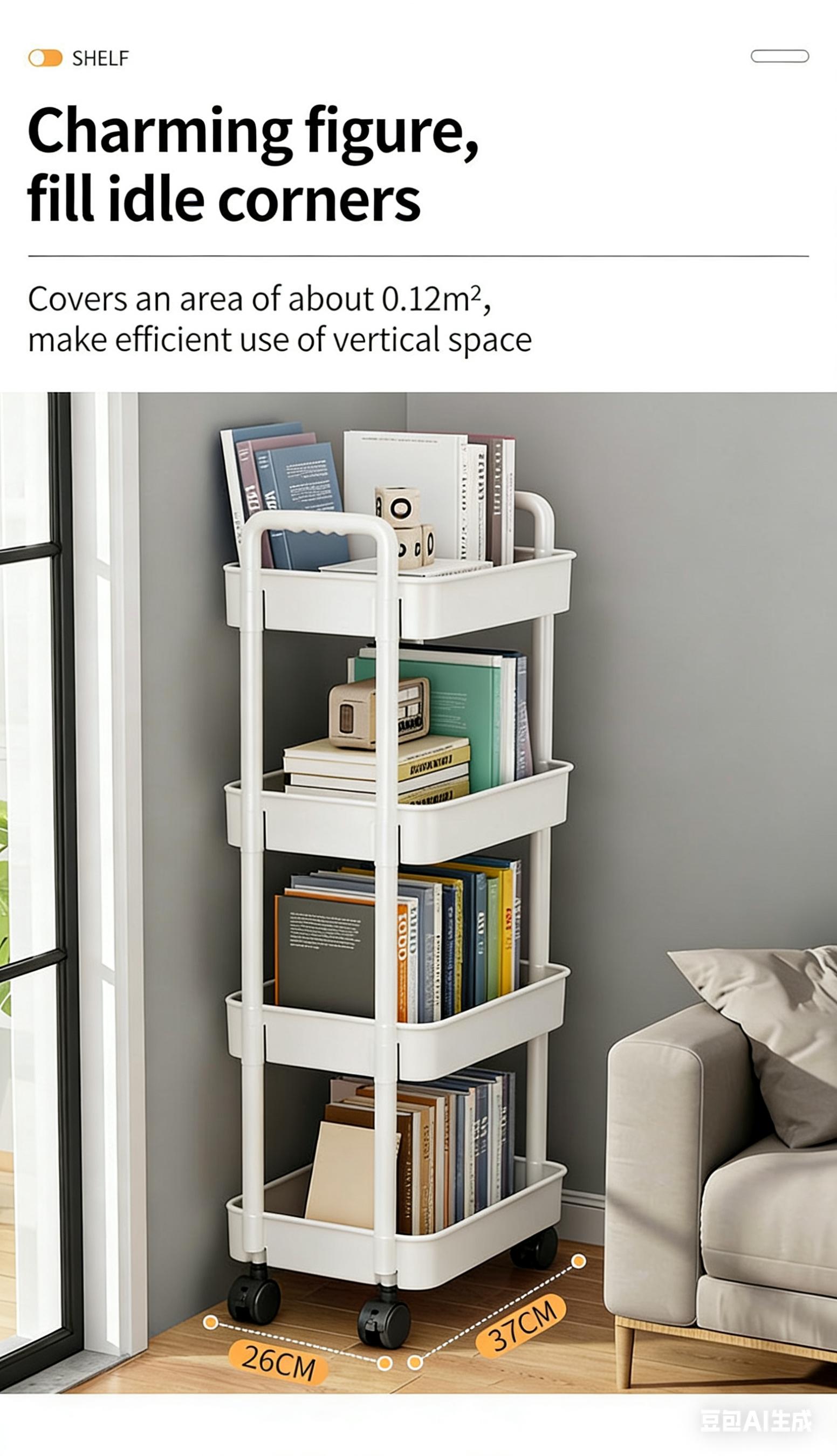 Mobile Storage Rack for Kitchen & Bathroom, Multi-Layer Snack Organizer, Kitchen Organizers, Ideal for Organizing Your Space Efficiently