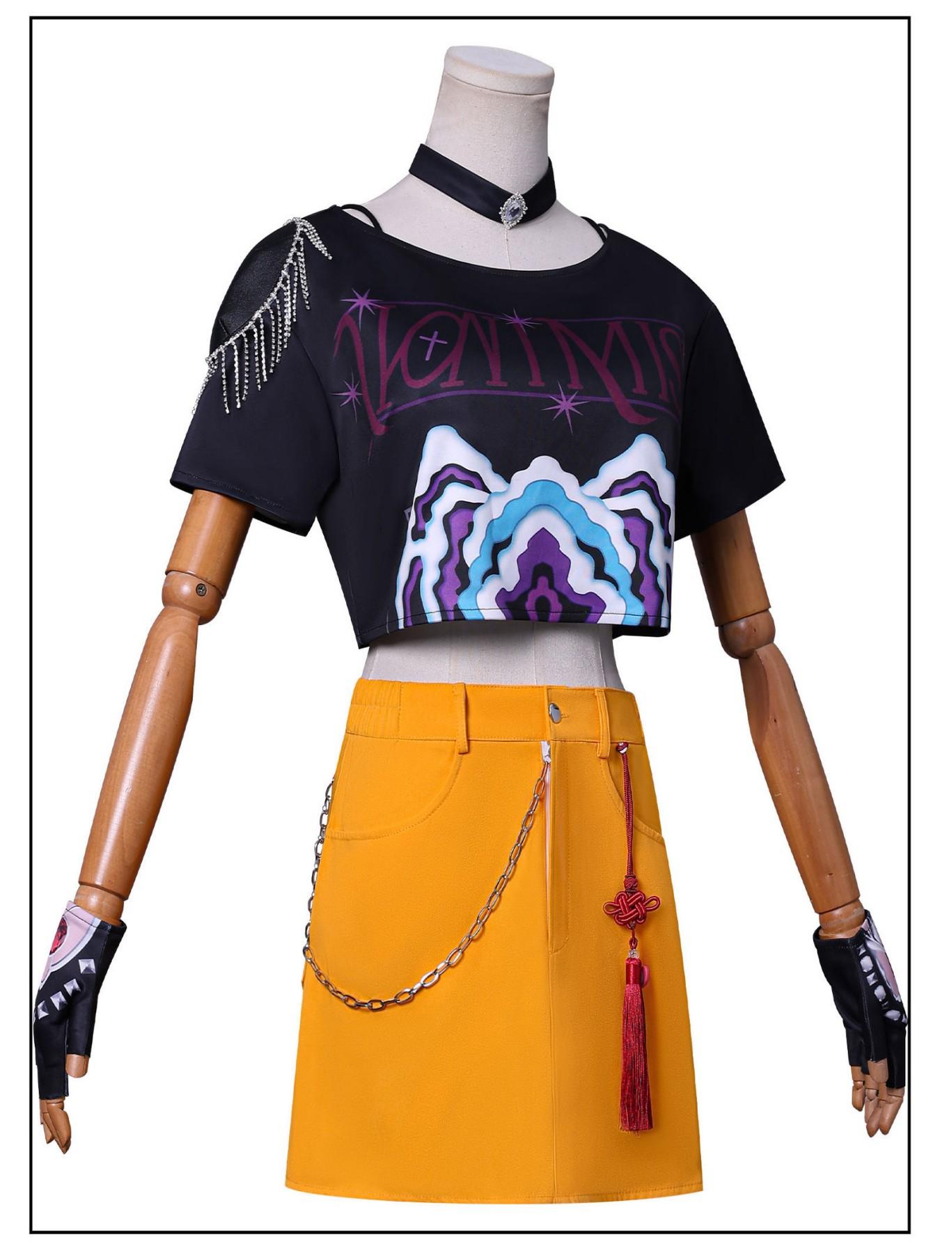 Anime KPop Demon Hunters Mira Cosplay Costume Wig Huntrix suit Halloween Party for Women Girls Carnival