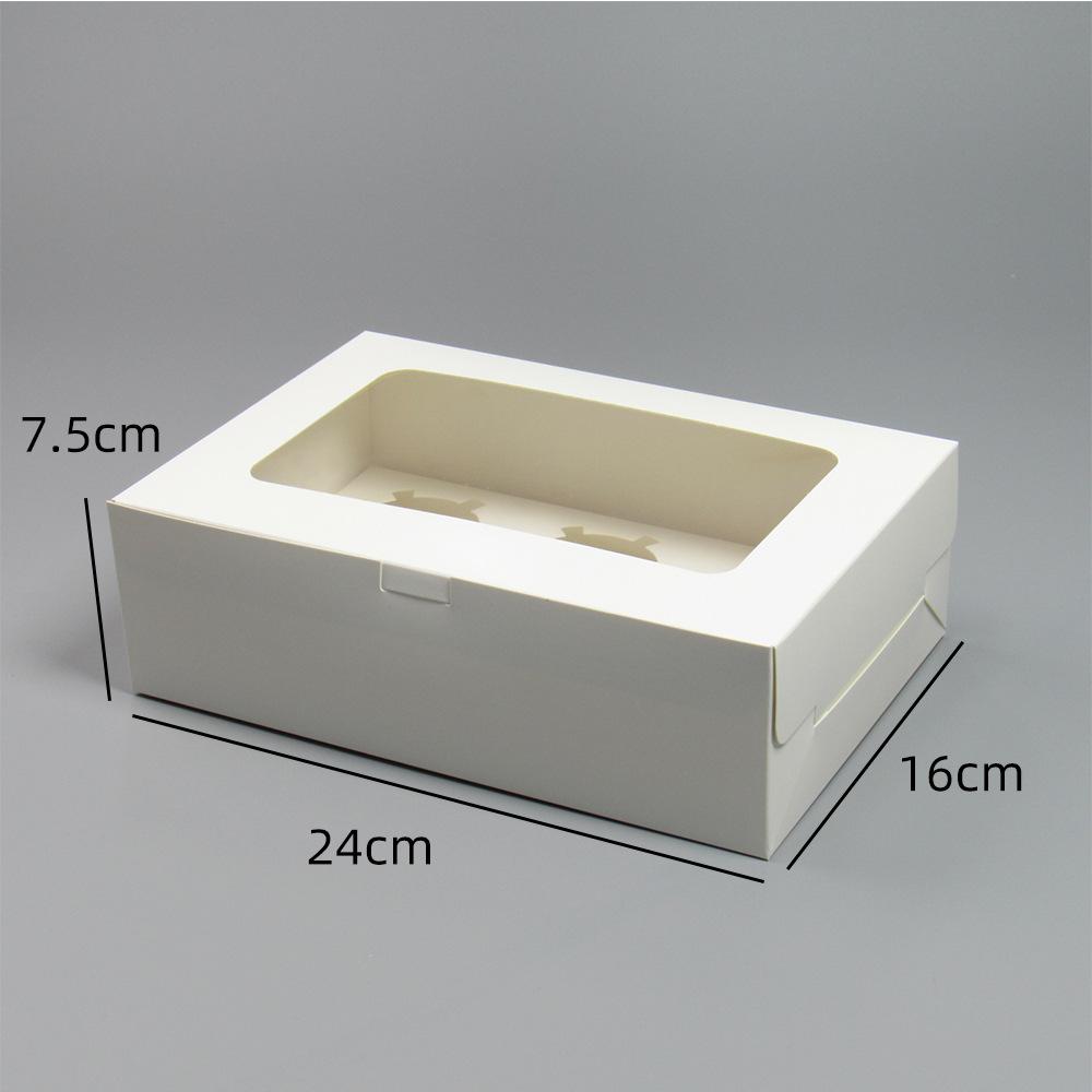 20/15/10/5/1pcs Minimalist White Paperboard Cupcake Packaging Boxes, 2/4/6 Pack Square Clear View Window Cupcake Holders.needoh.paper plates