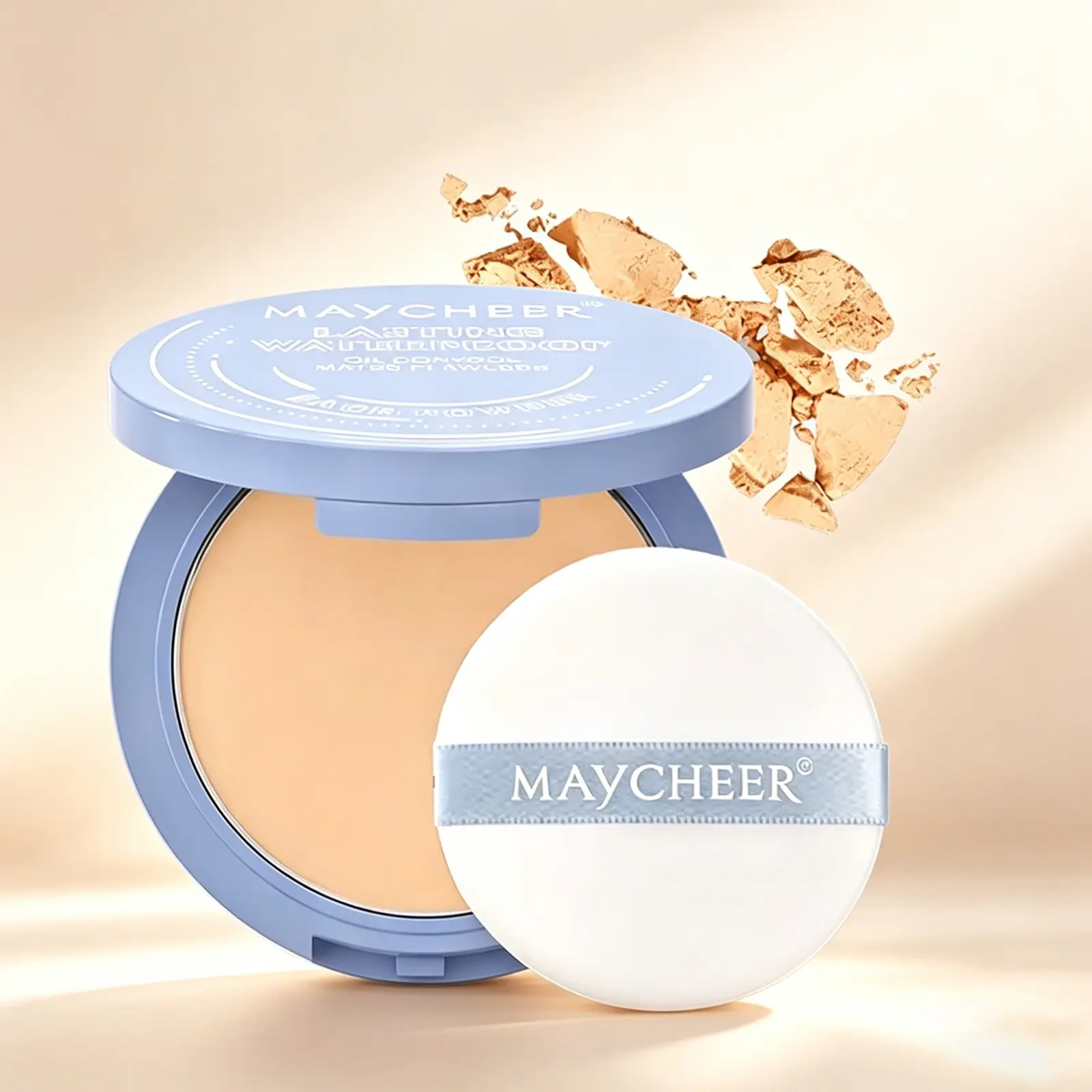 MAYCHEER Flawless Blur Setting Powder, 24H Oil Control Face Powder, Waterproof Sweatproof Matte Finish Loose Powder, 10g All Day Wear Long Lasting Makeup, Absorbs Oil, Smooth Skin, Cosmetic Touch Up Tool, Pore Blurring Formula