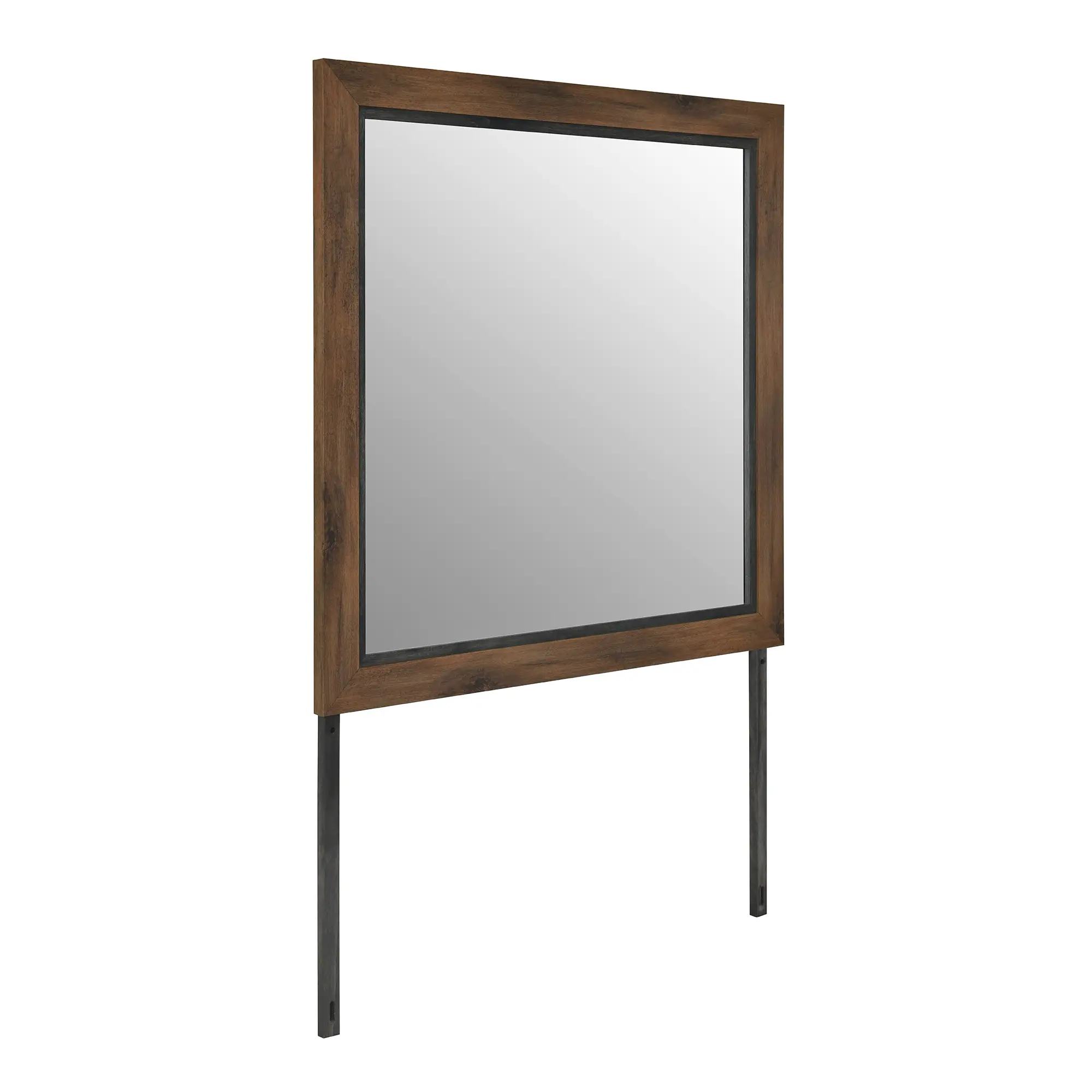Nokaa Large Wall Mirror for Dresser, Brown Black Wood Frame, Solid Wood & MDF, Sleek Modern Design, Attaches to Dresser Only, 40.94x39.96 Inch, Bedroom Vanity Mirror, Dressing Table Mirror, Home Decor, Brown Black Color Options, Solid Wood+MDF Mat...