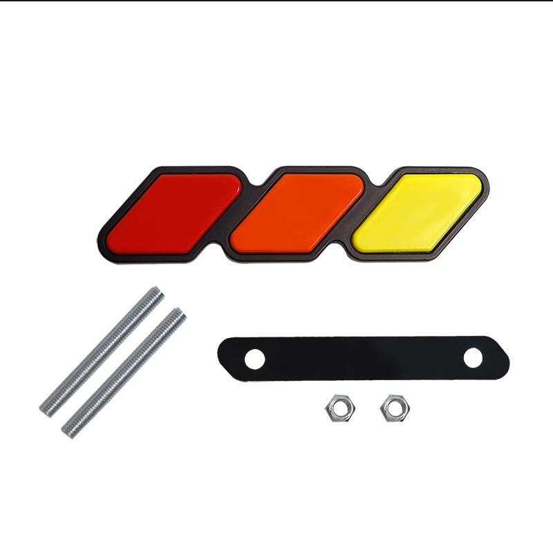 1 Set Tri-color 3 Front Grille Badge Emblem Decor For Toyota Tacoma TRD Pro 4Runner Tundra FJ RAV4 etc