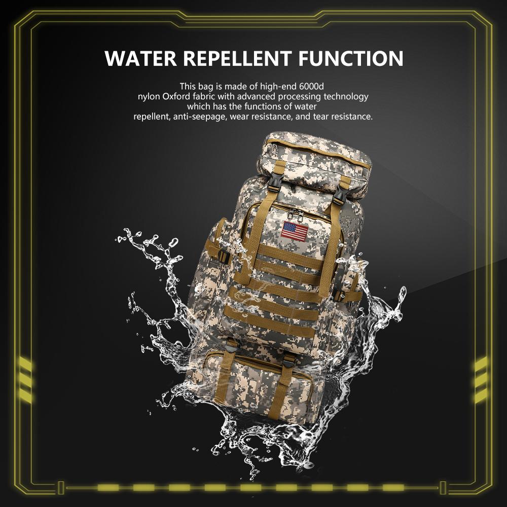 【Jumahe】Prepper Bags, 80L Big Forest Bugout Bags, 600D Oxford Fabric Go Bag, Waterproof and Breathable Travel Backpack, Spend night Biggie Handbag, Rugged and Durable Men's Camouflage Backpack Hiking Camping Hunting Fishing SpringStatements