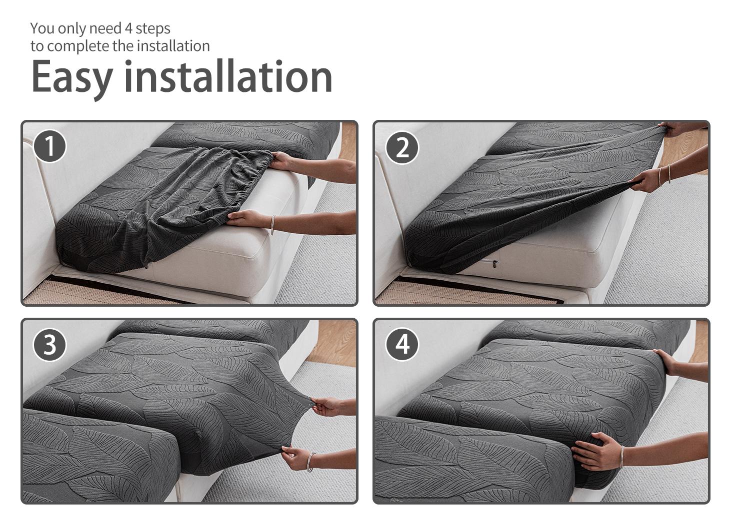 Elastic Sofa Cushion Cover, Modern Style Non-Slip Sofa Protector, Suitable for L-Type and 1234 Seat Sofas, Living Room Furniture Accessory