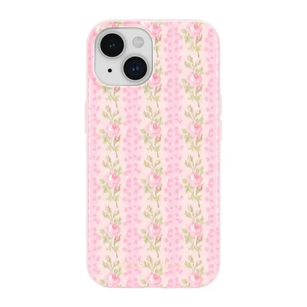 LoveShackFancy – Case-Mate Blooming Heirloom iPhone 17e/16e/15/14/13 Case with MagSafe Strawberry Macaroon