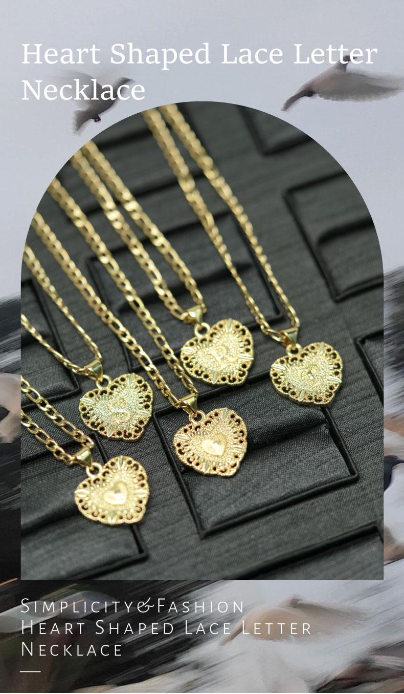 GGIRL 18K Gold Plated Heart initial letter necklace Fashion and simplicity Men and women Jewelry Fashion Jewelry Gift for Holiday Haul Christmas Birthdays Anniversaries