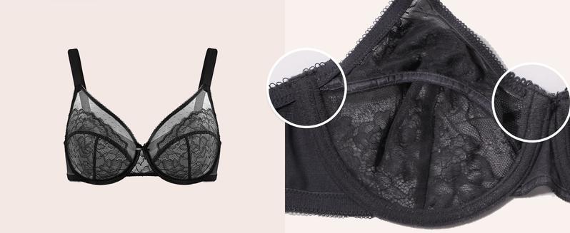 HSIA Enchante Floral Lace Plus Size Underwire Unlined Unpadded Minimizer Full Coverage Bra Women's Wear Comfortable Breathable Mesh Cup
