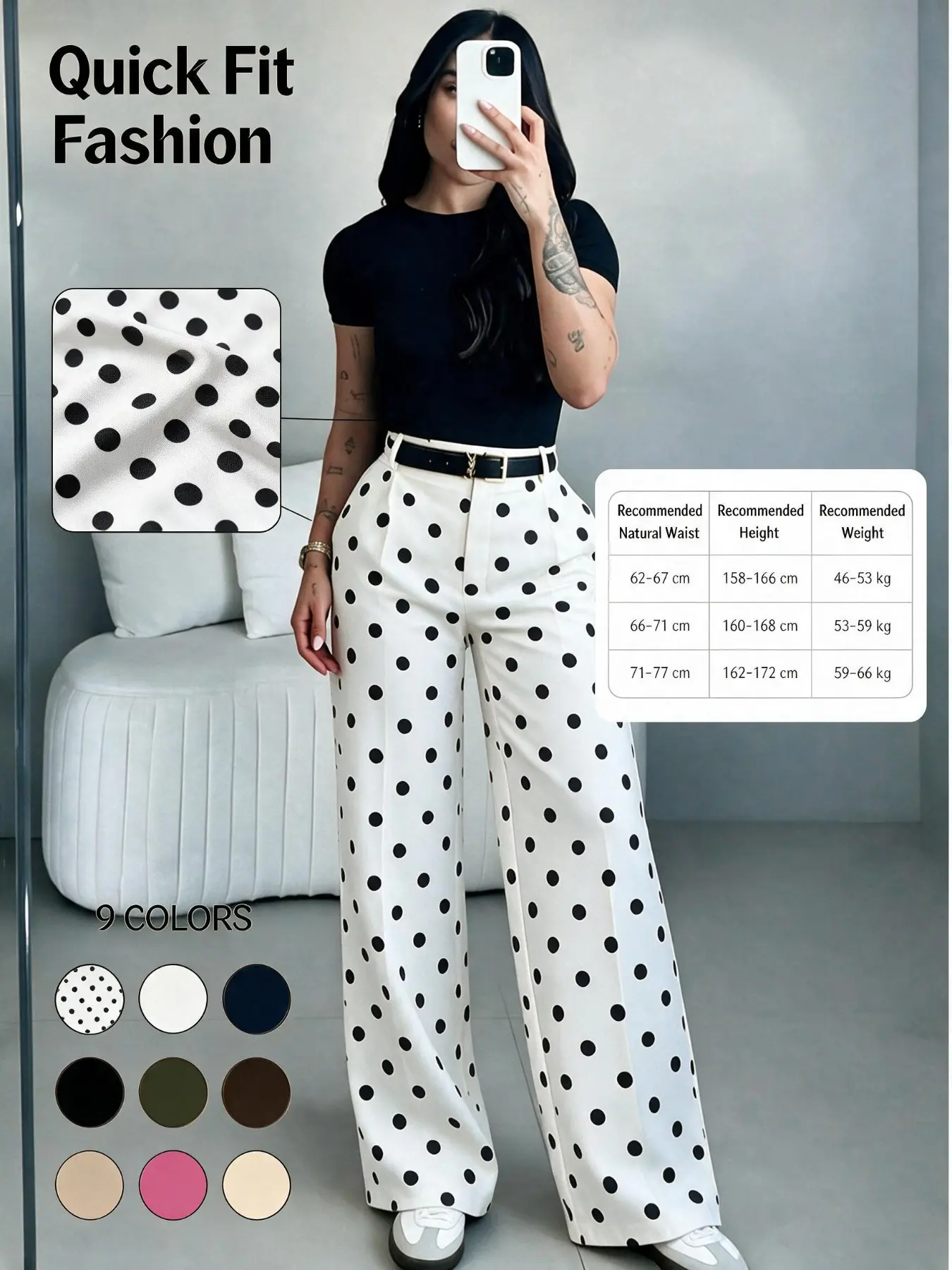 Women's High-Waisted Straight Leg Loose Suit Pants, Business Casual Long Pants with Pockets, Elegant Office Wear, No Belt Included