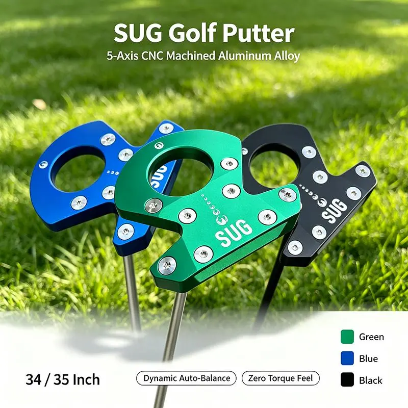 SUG Dynamic Auto-Balance No Torque Golf Putter, 5-Axis CNC Machined Aluminum Alloy Club, 34/35 in Length, 3 Colors for Men & Women Golfers