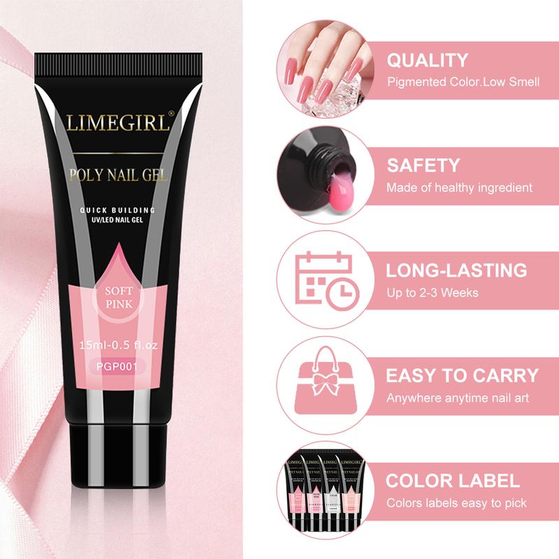 LIMEGIRL Gel Nail Polish Set with UV Lamp 35-Piece Classic Pink, White, Nude and Blue-Purple Gel Polish Set with Manicure Tools Suitable for All Seasons The Perfect Gift for Nail Enthusiasts