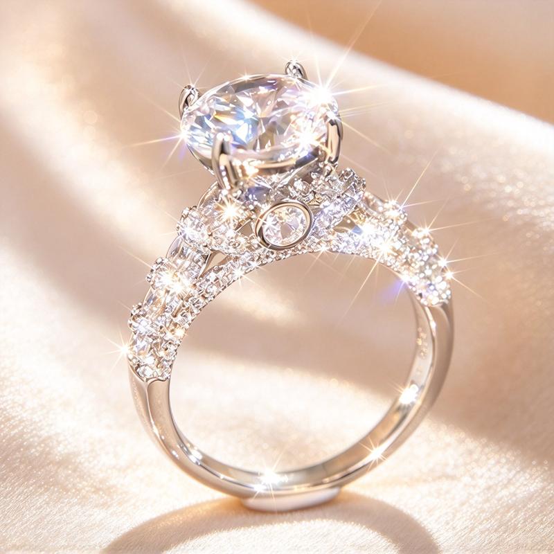 Oval Cut Solitaire Statement Ring, Twisted Shank Paved Accent Stone Ring, Valentine Christmas Gift Ring for Engagement and Special Occasions