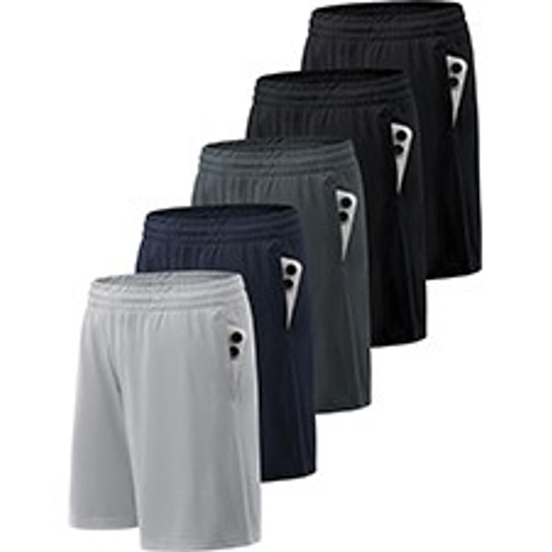 Boys' Quick Dry Outdoor Sports Shorts with Pockets, Elastic Waistband, Moisture Wicking, Mid-Length, Active Performance, Youth Teen Family Clothing