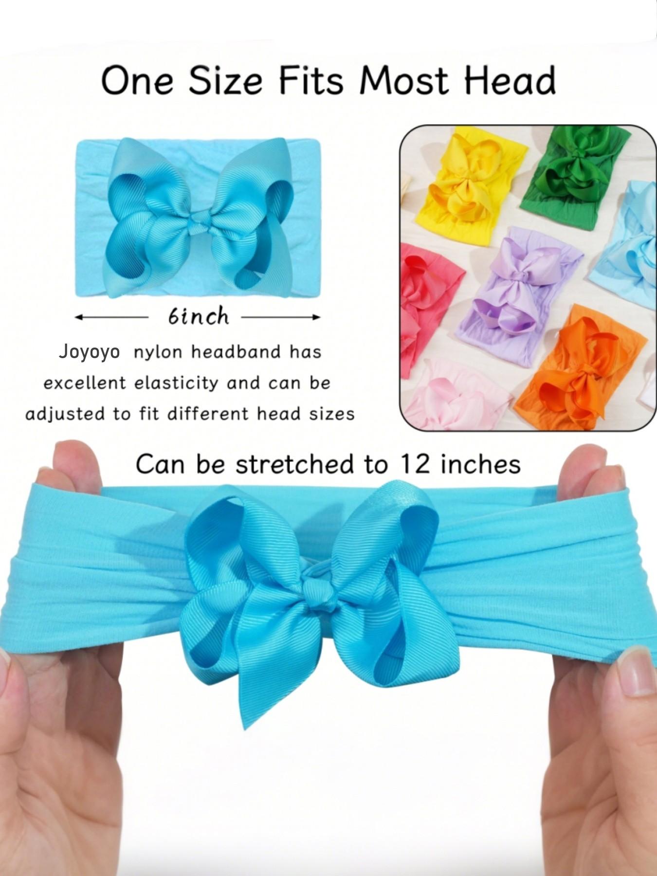 20 bow hairbands, bow headbands, high elasticity soft hair accessories, cute large bow girl headbands, multi-color elastic hairbands, specially for little girls, elastic hair accessories, specially for bath and face washing