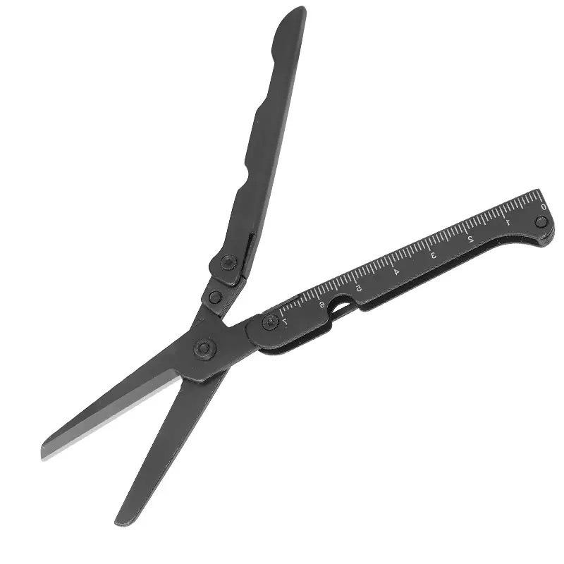 1pc Camping All-In-One Scissors, Foldable Multi-Functional Outdoor Emergency Scissors, Portable Pocket Tool, Garden Lawn Multifunctional Scissors, Survival Tools, Portable Hand Tools