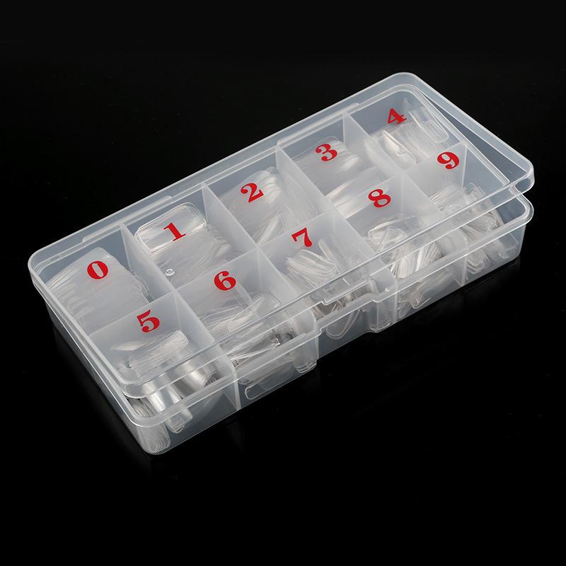 Nail Supplies Nail Patch Storage Empty Box PP Box Translucent Wearable Manicure Box 500 Pieces Fake Nail Sheet Empty Box Flat Bottom Jewelry Box Nail Tool Box Storage Box