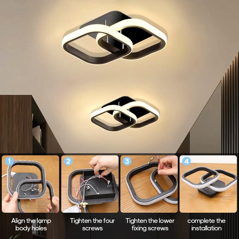 Modern Square Ceiling Light, Adjustable Color Temperature Creative Lamp, Square Design, Home Commercial Hotel Lighting, Versatile Usage
