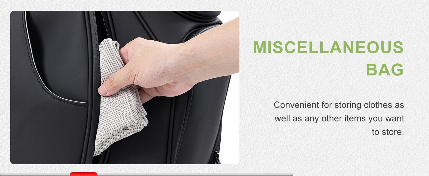 14 Way Golf Stand Bag, Lightweight Golf Bag for Men & Women, Premium Leather Golf Club Bags with Padded Ergonomic Double Strap, Full Length Dividers, Multiple Pockets Waterproof Design