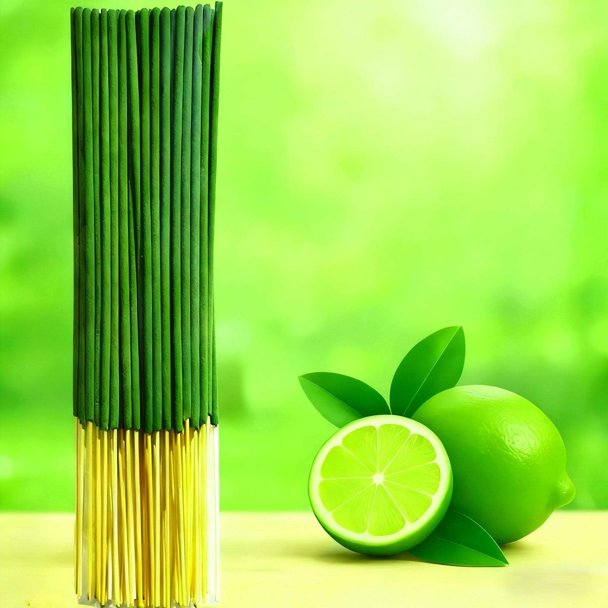 22cm Blue Lemon Incense Sticks, Plant Essential Oil Extract, Lemongrass Scented Freshener, Ideal for Camping, Meditation, Bedroom, Office Air Purification