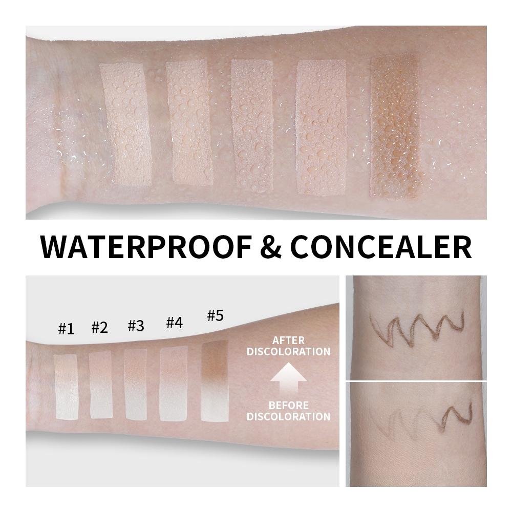 Long-Lasting Color-Adapting Foundation Stick, Flawless Foundation, Medium to High Coverage, Self-Adjusting to Skin Tone (White Base), Oil-Free & Lightweight, Dual-Ended with Built in Brush, 5 Shades for All Skin Tones, Face Makeup