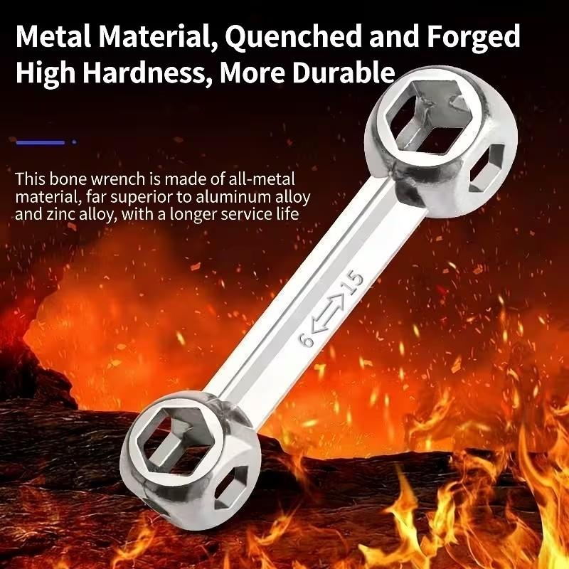 Multi-Function Wrench Set, 10 Sizes Repair Tools, Bone Shape & Open Socket Design, Compatible with Bolts Nuts Parts, Multifunctional Wrench