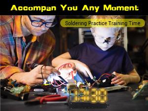 Soldering Practice Kit, 4-Bit Digital Clock Kit with Lighting Adjustment, Soldering Projects Alarm Clock DIY Electronic Kits for Adult Teens Learning Creative Present