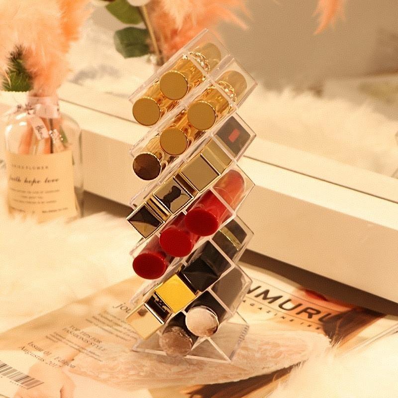 Fish-Shaped Vertical Multi-Layer Lipstick Holder - Cosmetic Storage Organizer & Display Stand for Lip Gloss & Lipsticks | Desktop Organizer for Women & Girls, Makeup Organizer Box, Gift for Valentine's Day, Christmas