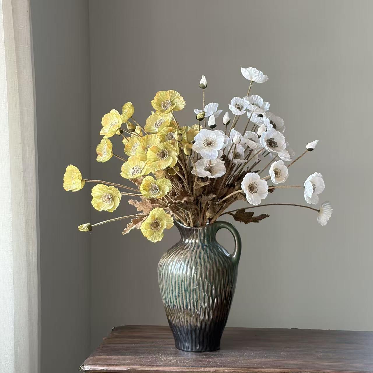 High-Quality Autumn Color Poppies Simulation Flowers, Soft Decoration Pairing, Factory Direct Quality, Perfect for Home Decor