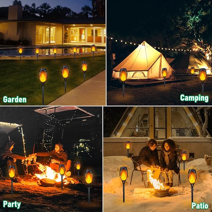 Upgraded Larger Solar Torch Lights, Waterproof Outdoor Dancing Flames Light, Flickering Flames Garden Lights, Landscape Decoration Pathway Patio Lights