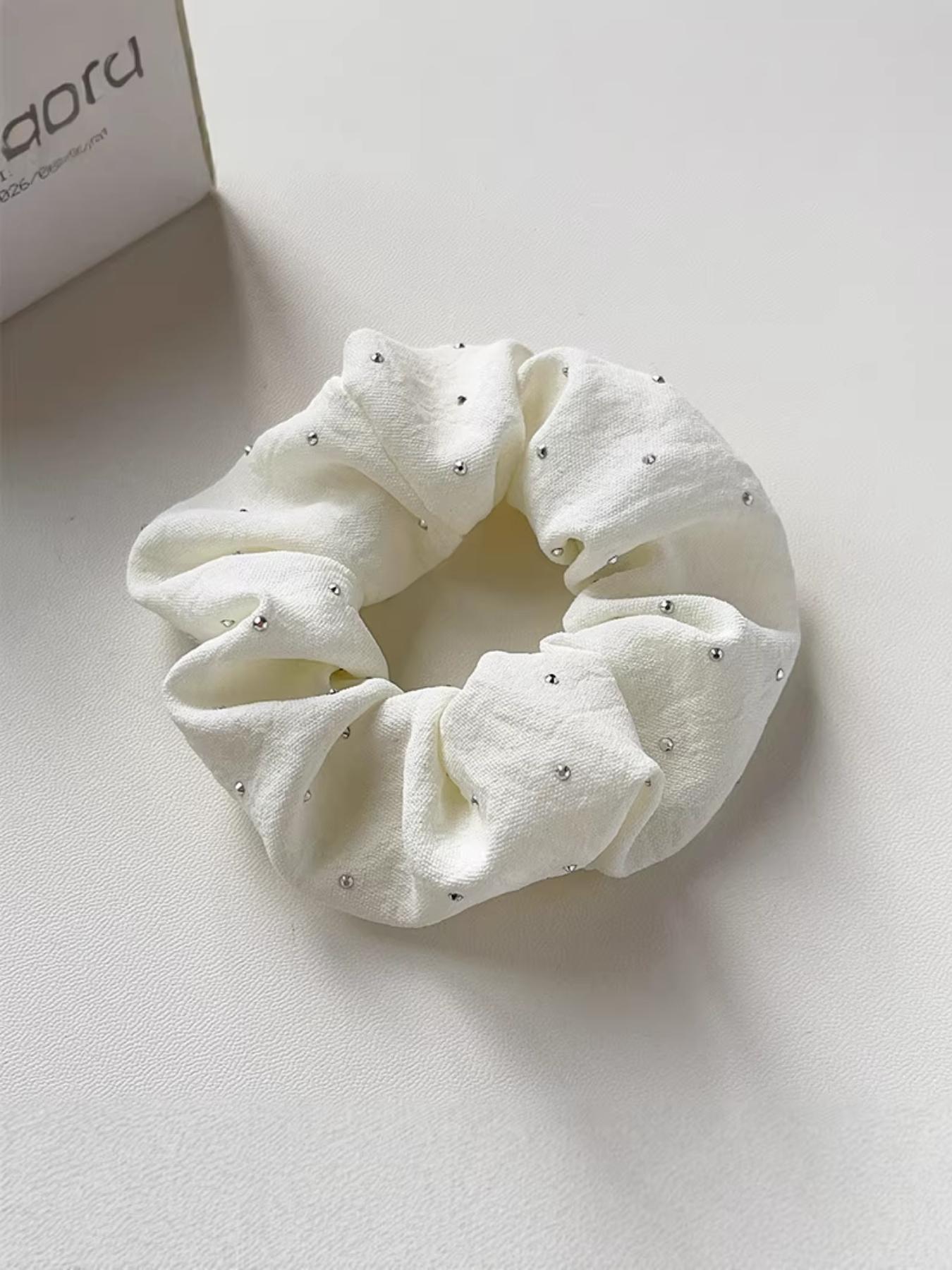 2-Pack Elegant Rhinestone Hair Ties, New Summer High-End Headbands, Simple Fabric Elastic Bands, Daily Commute Fashion Accessories