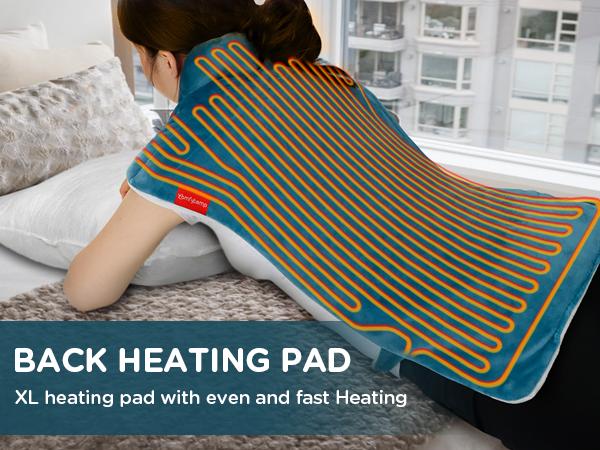 Comfytemp Heating Pad for Back, 22"x33" XXL Weighted Electric Neck Shoulders Heat Pad, 2H Auto-Off, Large Back Heated Wrap, Birthday Gifts for Women Men, Washable, Blue
